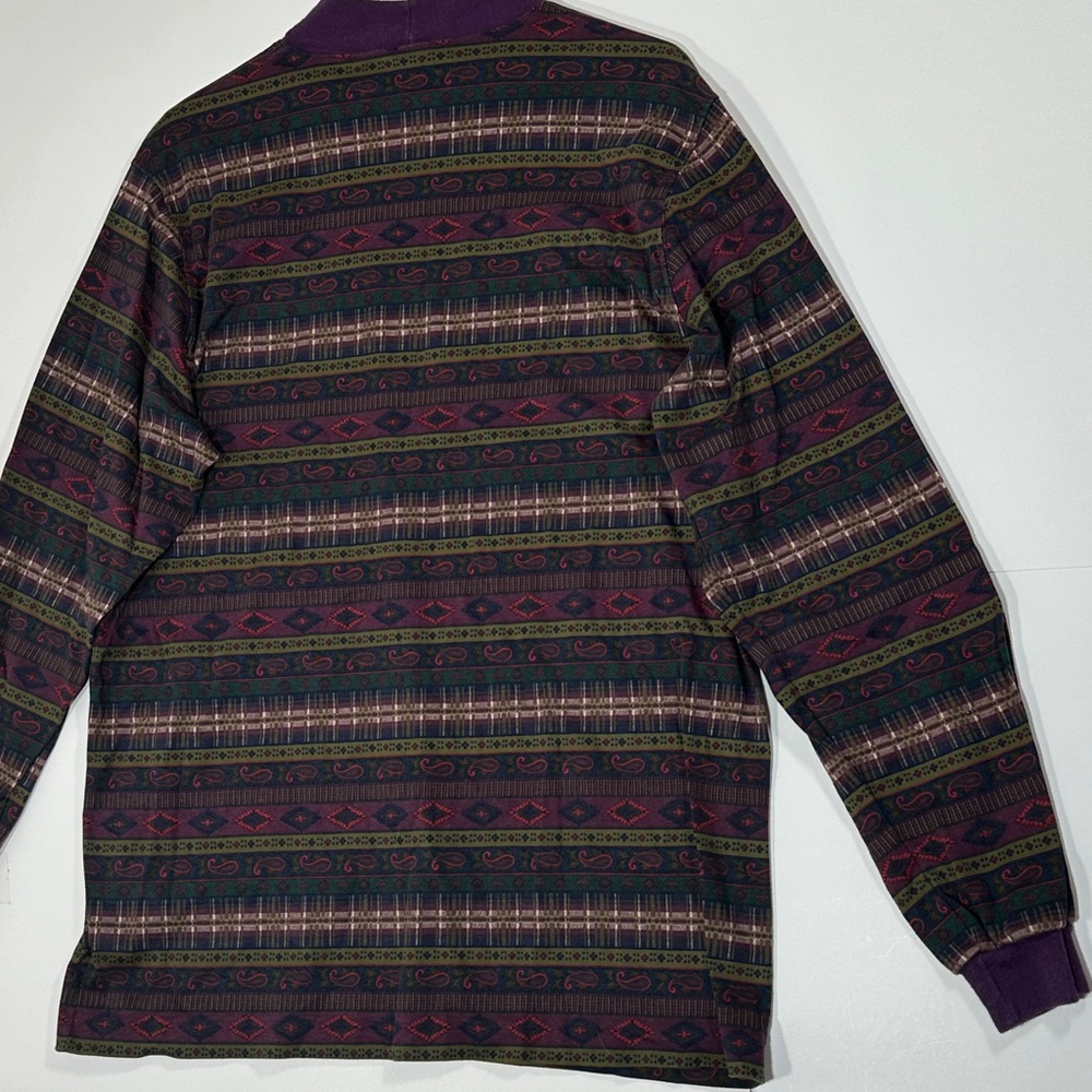 Vintage Lands End Aztec Western Long Sleeve Shirt Mens Size Large 42-44 USA Made - Picture 11 of 15